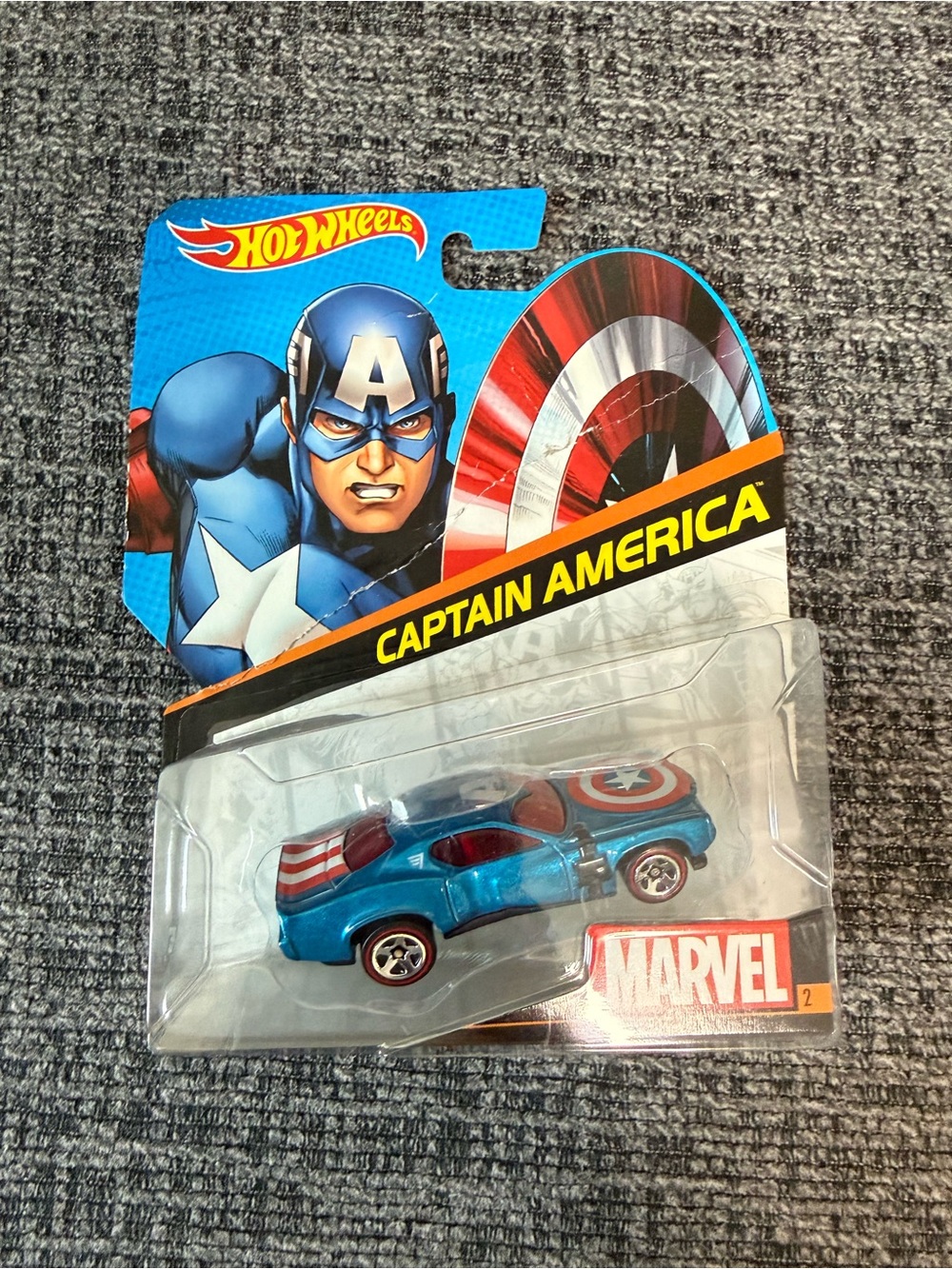 Hot Wheels Captain America Blue Die-Cast Toy Car